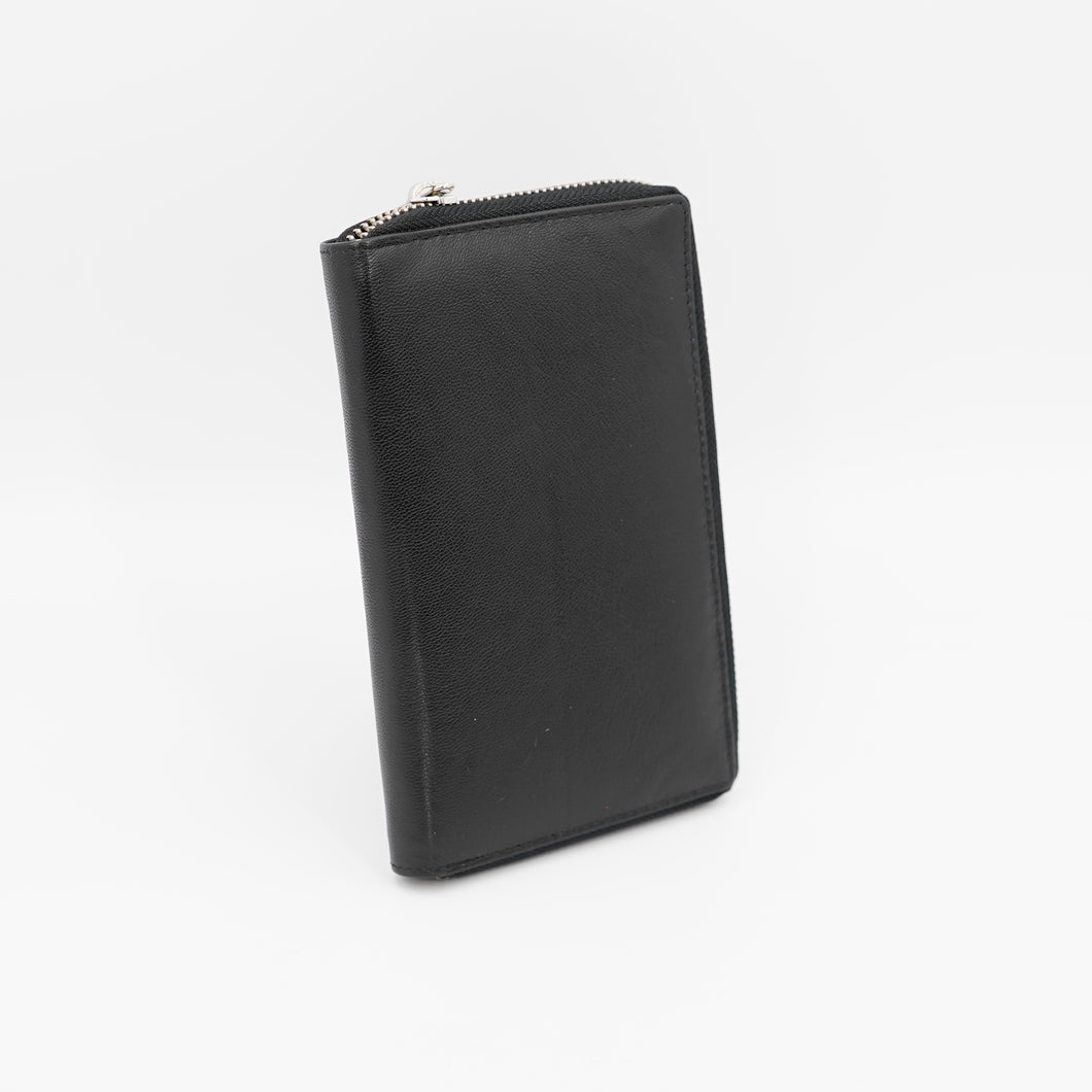 AG Wallets Soft Napa Leather RFID Safe 20 Credit Card Holder Zipper Slim Bifold Wallet & Organizer