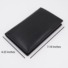 Load image into Gallery viewer, AG Wallets Cow Leather Credit Card Organizer, RFID Long Wallet, 20 Card Holder, Black Silk

