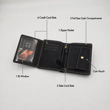 Load image into Gallery viewer, AG Wallets Vintage Distressed Leather Hipster Wallet with Coin Pocket
