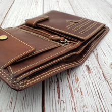 Load image into Gallery viewer, AG Wallets Vintage Distressed Leather Hipster Wallet with Coin Pocket
