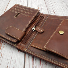 Load image into Gallery viewer, AG Wallets Vintage Distressed Leather Hipster Wallet with Coin Pocket
