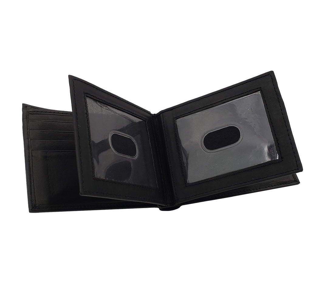 AG Wallets Mens 3 ID Wallet Cowhide Leather Bifold Multi Card Holder