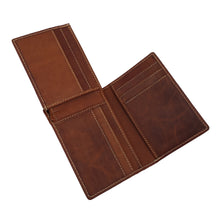 Load image into Gallery viewer, AG Wallets Mens L Shape Distressed Brown Leather Bifold Minimalist Wallet
