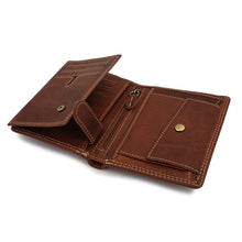 Load image into Gallery viewer, AG Wallets Vintage Distressed Leather Hipster Wallet with Coin Pocket
