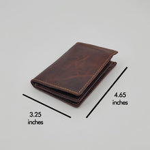 Load image into Gallery viewer, AG Wallets Mens L Shape Distressed Brown Leather Bifold Minimalist Wallet
