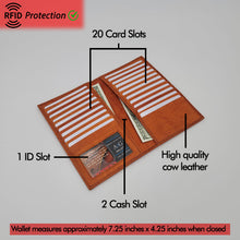 Load image into Gallery viewer, AG Wallets RFID Long 20 Credit Card Organizer &amp; Leather Wallet
