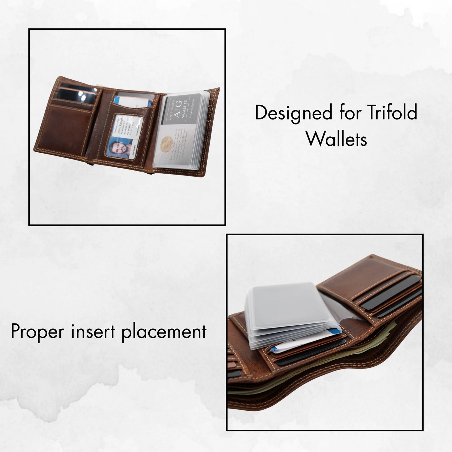 Trifold Wallet Inserts 6 Page Credit Card Sleeves Trifold Wallet Inserts 6 Page Credit Card Sleeves