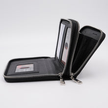 Load image into Gallery viewer, AG Wallets Women&#39;s Double Zipper Leather Large Capacity RFID Wristlet
