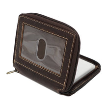 Load image into Gallery viewer, AG Wallets Zip Around Napa Leather Wallet: Effortless Organization with 6 Card Slots, Bill Compartment, and Secure Plastic Inserts
