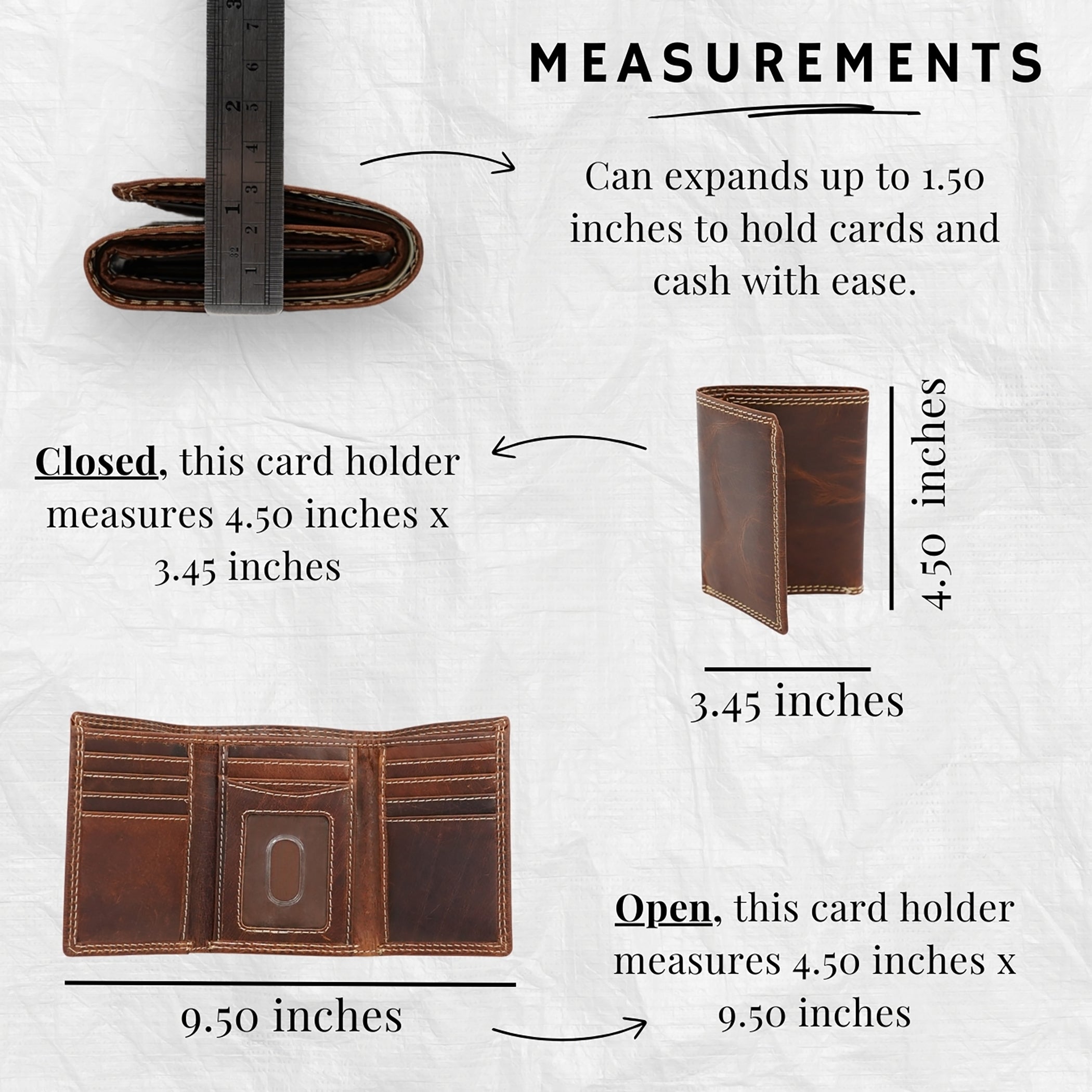 RFID Trifold Wallet – Vintage Brown Napa Leather – AG Wallets