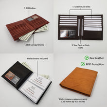 Load image into Gallery viewer, AG Wallets RFID Protected European Wallet: Cow Leather, 13 Card Slots, 1 ID Slot &amp; 2 Spacious Bill Compartments for Effortless Organization

