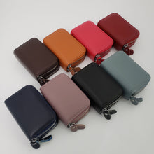 Load image into Gallery viewer, AG Wallets Unisex Small Cow Leather RFID Double Zipper Credit Card Holder Organ-Style Coin Wallet
