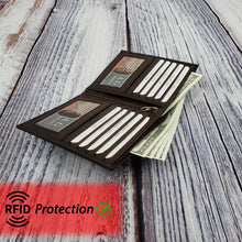 Load image into Gallery viewer, AG Wallets Men&#39;s Leather Hipster Bifold Wallet with RFID Protection and 2 ID Windows
