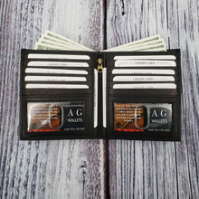 Load image into Gallery viewer, AG Wallets Men&#39;s Leather Hipster Bifold Wallet with RFID Protection and 2 ID Windows
