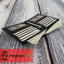 Load image into Gallery viewer, AG Wallets Men&#39;s Leather Hipster Bifold Wallet with RFID Protection and 2 ID Windows
