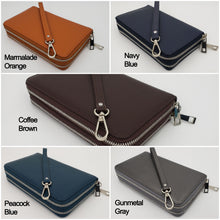 Load image into Gallery viewer, AG Wallets Women&#39;s Double Zipper Leather Large Capacity RFID Wristlet
