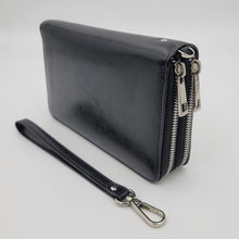 Load image into Gallery viewer, AG Wallets Women&#39;s Double Zipper Leather Large Capacity RFID Wristlet
