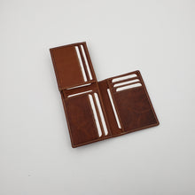 Load image into Gallery viewer, AG Wallets Mens L Shape Distressed Brown Leather Bifold Minimalist Wallet
