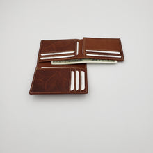 Load image into Gallery viewer, AG Wallets Mens L Shape Distressed Brown Leather Bifold Minimalist Wallet
