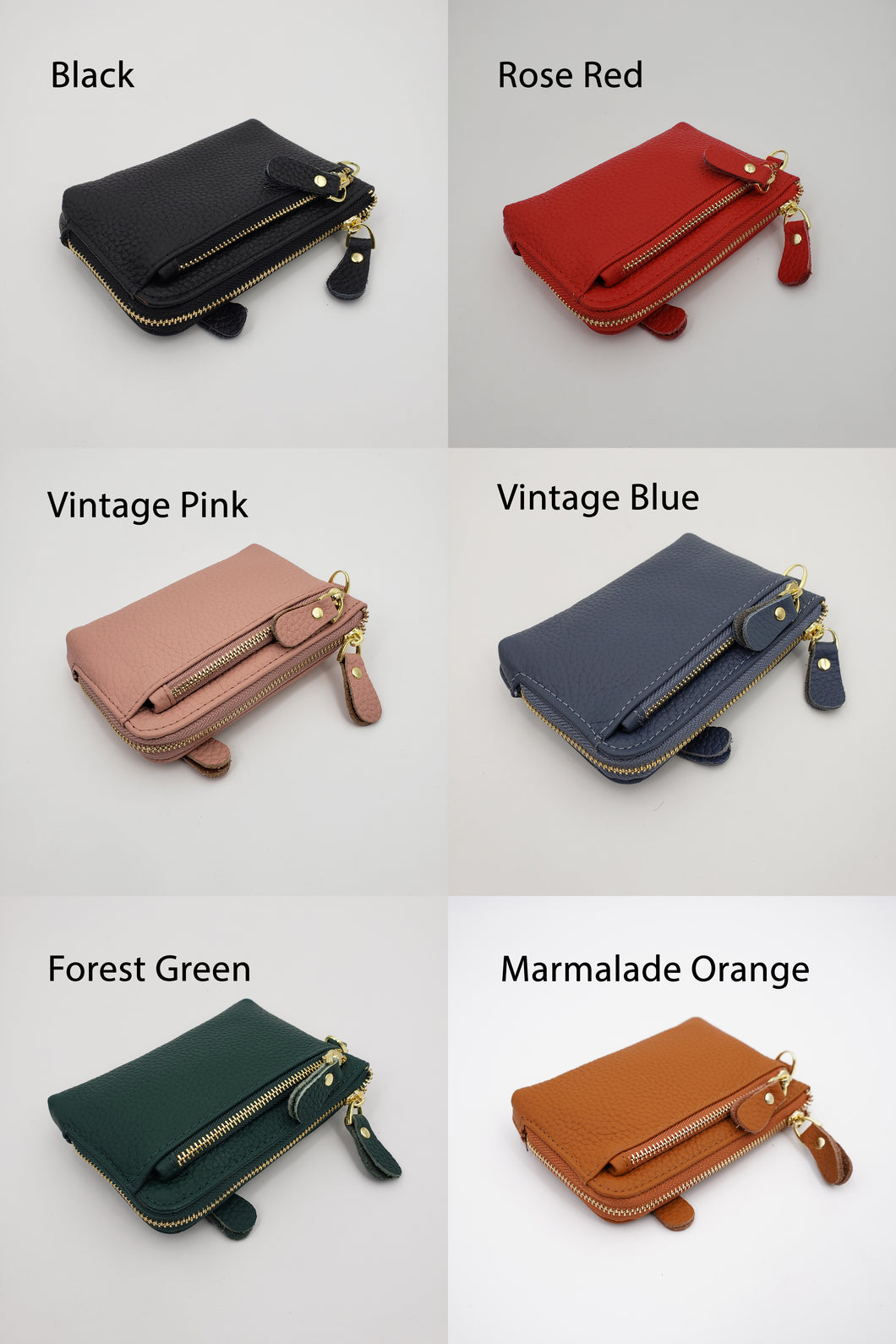 AG Wallets Multifunctional Leather Coin Purse with Key Ring Holder, Holds Credit Cards, Cash, Change, Keys & More