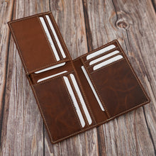 Load image into Gallery viewer, AG Wallets Mens L Shape Distressed Brown Leather Bifold Minimalist Wallet
