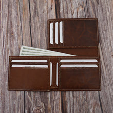 Load image into Gallery viewer, AG Wallets Mens L Shape Distressed Brown Leather Bifold Minimalist Wallet
