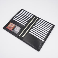 Load image into Gallery viewer, AG Wallets Napa Leather Credit Card Organizer, RFID Long Wallet, 20 Card Holder, Black
