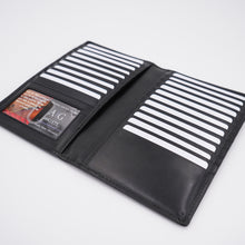 Load image into Gallery viewer, AG Wallets Napa Leather Credit Card Organizer, RFID Long Wallet, 20 Card Holder, Black
