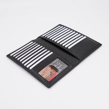 Load image into Gallery viewer, AG Wallets Napa Leather Credit Card Organizer, RFID Long Wallet, 20 Card Holder, Black

