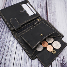 Load image into Gallery viewer, AG Wallets Vintage Distressed Leather Hipster Wallet with Coin Pocket
