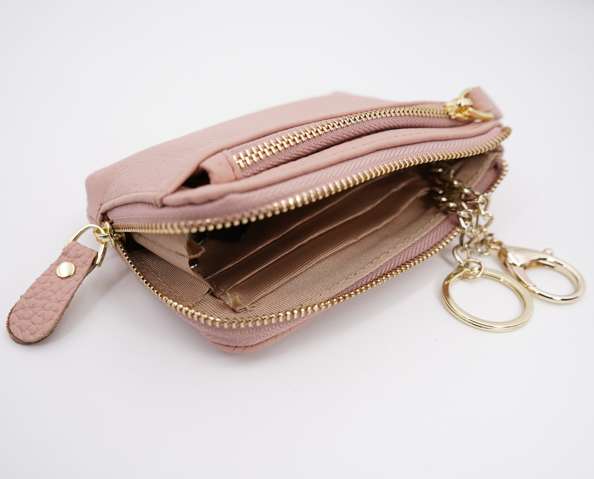 Glamfox - Checker Coin Key Chain Wallet - 2 Colors Available / Cream