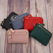 Load image into Gallery viewer, AG Wallets Multifunctional Leather Coin Purse with Key Ring Holder, Holds Credit Cards, Cash, Change, Keys &amp; More
