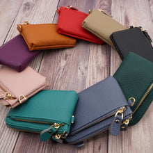 Load image into Gallery viewer, AG Wallets Multifunctional Leather Coin Purse with Key Ring Holder, Holds Credit Cards, Cash, Change, Keys &amp; More
