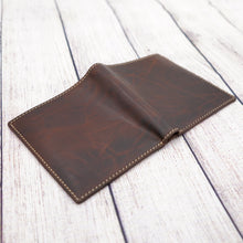 Load image into Gallery viewer, AG Wallets Vintage Brown Full Grain Cow Napa Leather Hipster Bifold Wallet, 2 ID Windows, Thin SlimFold, Removable Inserts, Large Wallet
