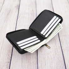 Load image into Gallery viewer, AG Wallets Full Grain Napa Cowhide Leather Mens Zip Around Bifold Wallet, Card ID Cash Security Zipper Wallet
